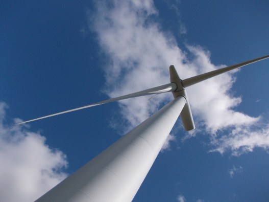 View from below a turbine
